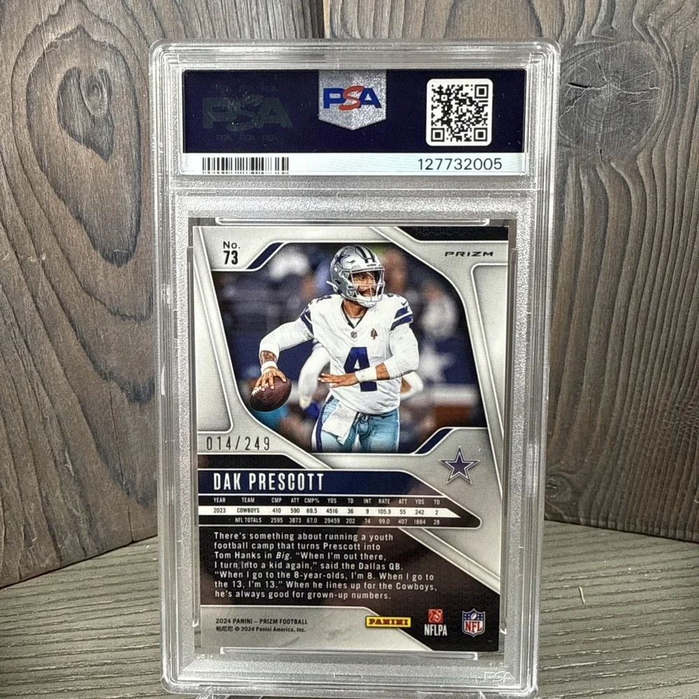 Panini‎ 2024 Prizm Dak Prescott #73 Orange Prizm 14/249 Dallas Cowboys